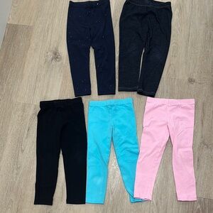 5 pair of Leggings Stretchy Full-Length Bottoms